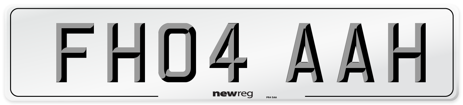 FH04 AAH Number Plate from New Reg